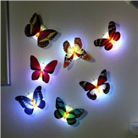 4pcs novelty glowing butterfly night lamp led bottom sticker night light for children romantic Home Decorative Wall Nightlights