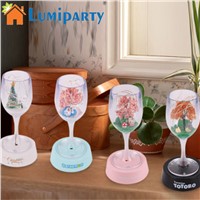LumiParty DIY Micro Landscape Lamp Novel Night Lamp with Wine-cup Shape Cartoon Lampholder Bedside Lamp Home Decor Cute gadgets