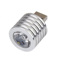 Aluminum 3W USB LED Lamp Socket Spotlight Flashlight White Light