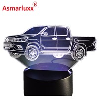 3D Truck 3D Hologram Lamp Multi-color Change Night Light Acrylic Lampada LED Illusion Lamp Bedside Lamp Cool Toy Free Drop Ship