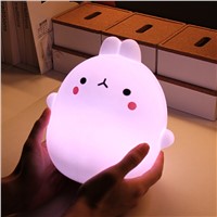 Cartoon Rabbit Touch Sensor LED Night Light Silicone Children LED Night Lamp for Children Baby Kid Toy Gift