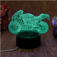 USB Novelty 7 Colors Changing Motorcycle LED Night Light 3D Desk Table Lamp Home Decor