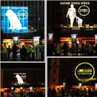 China New DJ Lightings 80W Led Advertising Gobo Logo Projector Light with 4 Images Rotate, Projection Distance up to 40 meters