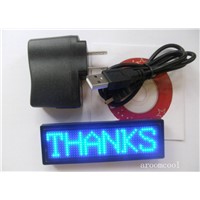 NEW Blue led Programmable Message moving scrolling LED Name Badge Tag  91mm*30mm