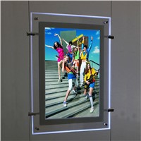 (2unit/column) A4 Single Sided Hanging Cable Displays,Suspended Cable Window Poster Holders for Real Estate,Retail Store,Hotel