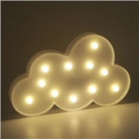 3D Marquee Cloud Lamp With 11 LED Battery Operated Warm White Cloud Night Light Indoor Lighting