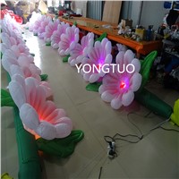 7m length with 7pcs color-changing led lights inflatable flower chains for wedding decoration