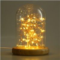 Premium USB LED Firework Glass Cover Table Light Night Light Wood Base Bedside Lamp A Christmas Gift For Child Coffee Shop Party