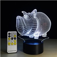 Pig Lamp 7Colorful Atmosphere Lamp Novelty Lighting 3D Visual Led Night Lights Touch USB Table Lampara Lampe Sleeping Nightlight