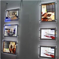 (3unit/Column) A4 Single Sided Cable &amp;amp;amp; Rod Hanging Display Systems, Led Window Display Kits,Real Estate LED Landscape Displays