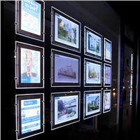 (Pack/10units) A3 Single Sided LED Real Estate Window Display, Suspension LED Light Pocket Displays,Shop Window Display