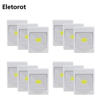 3/6/9/12 PCS Ultra Bright Battery Operated Switch Night Light Mini COB LED Wall Cordless Camping Lamp for Garage Closet Indoor