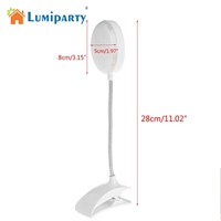LumiParty Clip-on Flexible LED Table Lamp Night light Reading Study Bedside Laptop Desk Bright Light 3AAA batteries not incloud