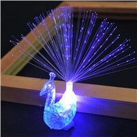LumiParty Luminous Toy Colorful  Peacock Optical Fiber Led Lamp Flash Finger Night Lights for Kids Christmas gifts jk30