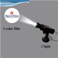 High Quality 12W LED Rotating Gobo Advertising Logo Projector Light (Three Color), 1 Light + 1 Three Colors Film