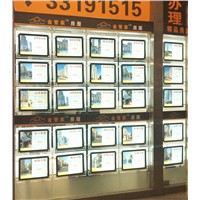 Real Estate Agent LED Window Diplay Cable kits Hanging Acrylic Panel A4 Light box 2 sides in Horizontal