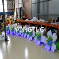2pcs/Lot led gaint inflatable lighting flower chain for wedding decoration(7m)