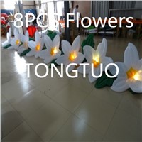 Led Christmas Light Changing Giant Inflatable Flower Chain For Wedding Decoration(8m)