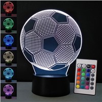 3D Night Light Football Sleep Led Lamp Touch Sensor Luminaria Table Lamp 7 Colors Change Illusion Desk Lamp Soccer Shape Bedroom
