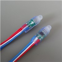 color wire(20AWG) addressable DC5V 12mm through hole WS2811 led smart pixel node,IP68 rated;50pcs per strand