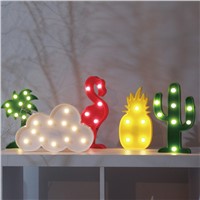 Cloud Cute Switch Pineapple Cactus Flamingo LED Night Light Motion Sensor Circle LED Battery Nightlight Desk Wall Lamp For Kids