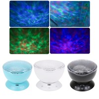 Ocean Wave Led Projector Nightlight Baby Sleeping Night Lamps + IR Remote Control 12pcs RGB Led with Built-in Speaker for Kids