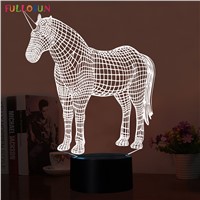 Beautiful 3D LED Unicorn Night Lights LED 3D Touch Button Table Desk Lamp 3D 7 Colors Flashing Lamp as Home Decorations Lights