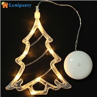 LumiParty 1pcs Christmas Tree Light, 8 LED  Warm White Spots Sucker Lamp Window Ornament, Indoor Decoration, Battery Operated