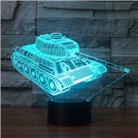 Cool Tanks 3d Night Light Touch Switch 7 Color Changing LED Table Lamp 3d Visual USB Night Lights Home Decor For Kids Toy Gift