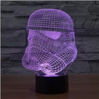 Creative 3D illusion Lamp LED Night Light Star War White Knight Acrylic Colorful Gradient Atmosphere Lamp Novelty Light IY803335