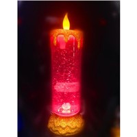 LumiParty LED Glitter Flameless Candle Lights, 7 Colors Changing Flickering LED Tea Light, USB Rechargeable Spinning Candle Nigh