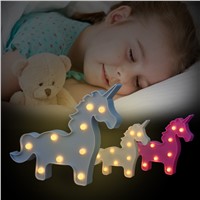 HUANJUNSHI Lovely Unicorn LED Night lights For Kids Baby Bedside Lamp Home Decoration Battery Powered Baby Toilet Light