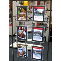 6PCS A4 Vertical Double Sided Cable Hanging Acrylic Light Box Signs for Restaurant/Estate Agents Window Display