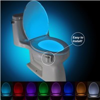Hot 8 Colours Sensor Body Motion Sensor Led Toilet Light Backlight for Toilet Bowl WC Toilet Seat Lights with Motion Sensor