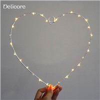DELICORE 2017 Hot Selling Hearts Letter Lamp On Wall LED Night Light Christmas Wedding Decoration Curtain Lights S022