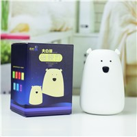 Colorful Bear Silicone LED Night Light Children Bedroom Touch LED Sensor Cute Night Lamp Light For Baby Kids Gift Toy