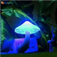 LumiParty Night Light Lava Lamps LED Small Portable Mushroom Lamp Bedside Wall Blue light