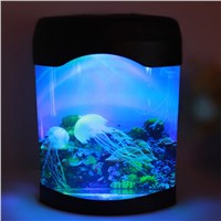 LED Light Jellyfish Tank Sea World Swimming Mood Lamp Night Light Aquarium Nightlight Festival Home Decor Light