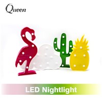 Night Light Cloud Light 3D Lamp Novelty Flamingo Cactus Star Nightlight Marquee Letter For Children Pineapple Baby Room Decor