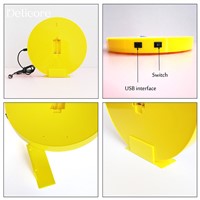 DELICORE Cute Emoji LED Light Emoji Delicious Yellow Plastic USB/Battery Operated Lamp Nursery Room Decor Children&#39;s Gift S183