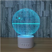 3D Night Lights Star Wars Bluetooth Speaker Music Lamp Death Star 5 Color Change Acrylic Table lamp Baby Bedroom Light