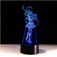 Lovely Cowboy Girl 3D Night Light Acrylic  7 Color Changing Bedroom Night Light 3D LED Desk Table Lamp as Home Decoration