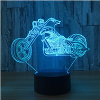 Motorcycle Shape 3D Night Light USB Bedroom 3d Lamp 7 Colors Change Touch Switch LED Acrylic Desk Table Lamp For Kids Toy Gift