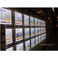 30PCS Vertical A4 Real Estate Agent Window Display LED Illuminated Panel,Single Side Cable Wire Hanging Acrylic Frame System