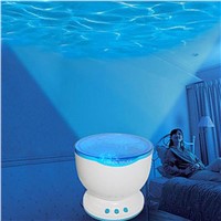 Romantic Ocean Wave Projector Starry Sky LED Night Speaker LED Projection Lamp Changeable Ocean Waves Projection Northern Lights