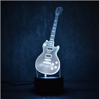3D Led Visual Colorful USB Table Lamp Lampara Baby Sleeping Night Light Creative Fashion Music Electric Guitar Lamp Decor Gifts