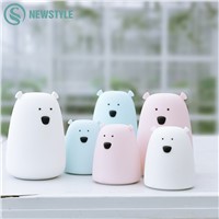Cute Bear Silicone LED Night Light Lamp Children Bedroom Night Lamp Color Changing LED Bedside Light for Children Kid Baby Toy