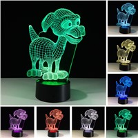 3D Cute Dog Doggy Puppy Patrol LED Lampara RC Night Light Desk Table Bedroom Sleep Light House Decor Lamp Child Kid Gift Bulb