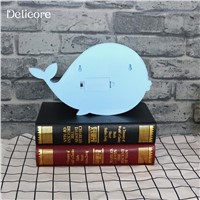 DELICORE LED Night Light Blue Whale Battery Powered Children Bedroom Decoration Lighting Wall Lamp S154-B