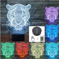 3D Animal Lion house Decor USB Lamp Toy gift Bedside RC Remote Luminarias 7 Colors Flash Change LED Night Light Gift Lave babay